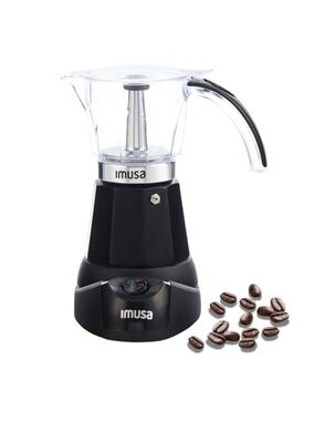 IMUSA Electric Moka Espresso Maker in Black and Clear